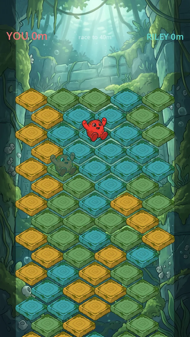 Tumbledown Duo gameplay: race a friend down the mountain